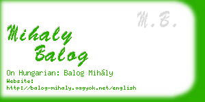 mihaly balog business card